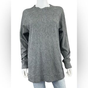 bobi NWT Grey Zipside Crewneck Knit Top Size S L0743